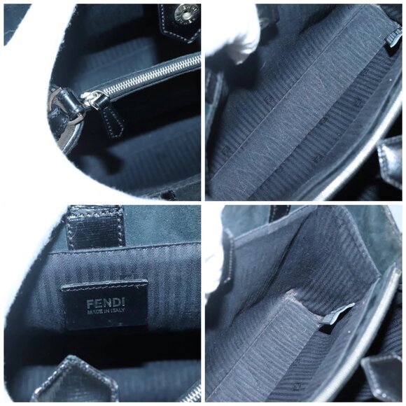 FENDI To joule Hand Bag Patent leather 2way Black Auth 141766 - Picture 15 of 16